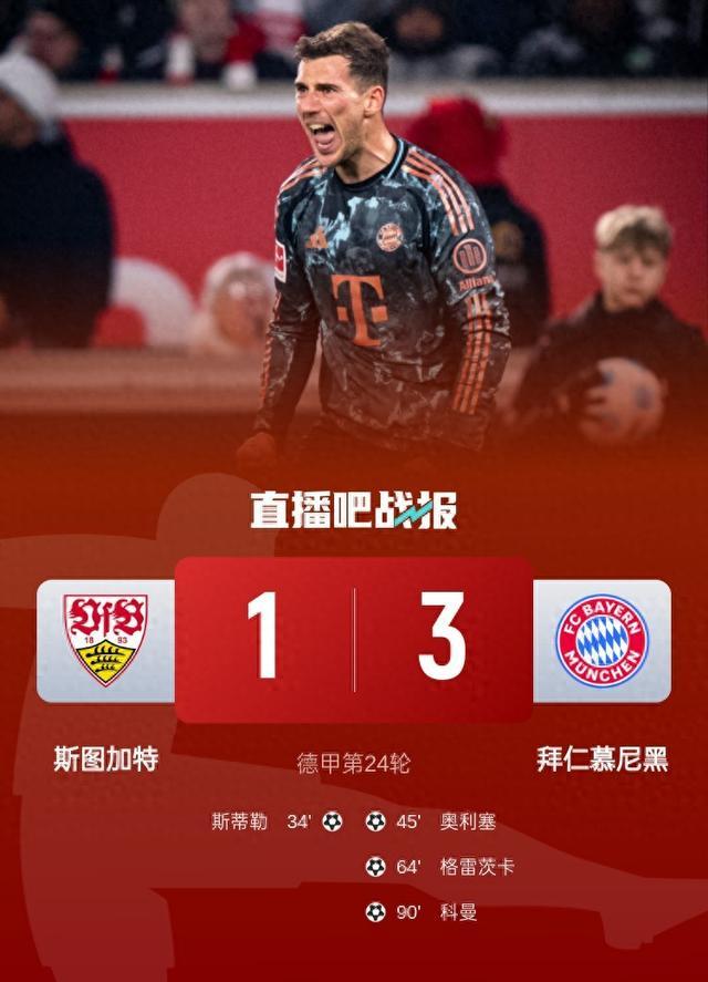 斯图加特球员连场破门，助球队获胜