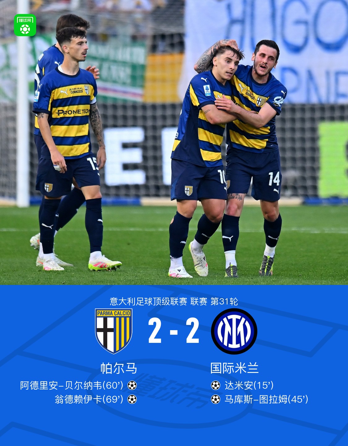 帕尔马客场取胜，结束连败乌流