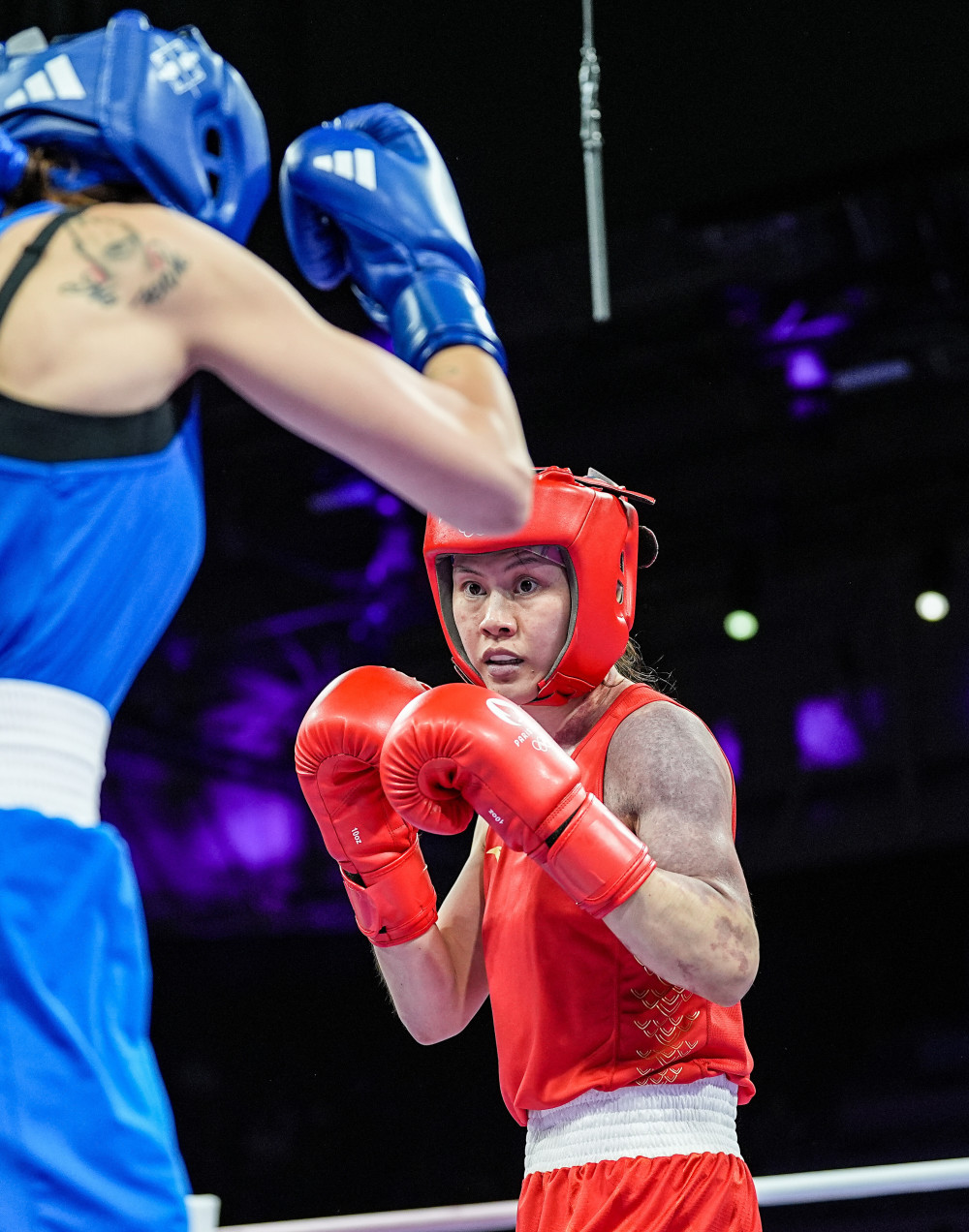 法国拳击选手重拳击倒对手，赢得冠军